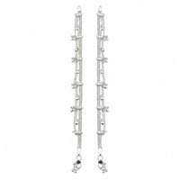 Load image into Gallery viewer, 925 sterling silver multi-strand heart charm adult anklet pair, 38 grams
