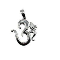 Load image into Gallery viewer, 925 Sterling Silver Om Crescent Crystal Pendant - 2.88 g
