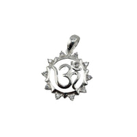 Load image into Gallery viewer, 925 Sterling Silver Om Sunburst Crystal Pendant - 2.39 g
