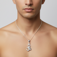Load image into Gallery viewer, 925 Sterling Silver Om Trishul Pendant - 2.49 g

