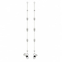 Load image into Gallery viewer, 925 sterling silver ornate barrel bead adult anklet pair on white background
