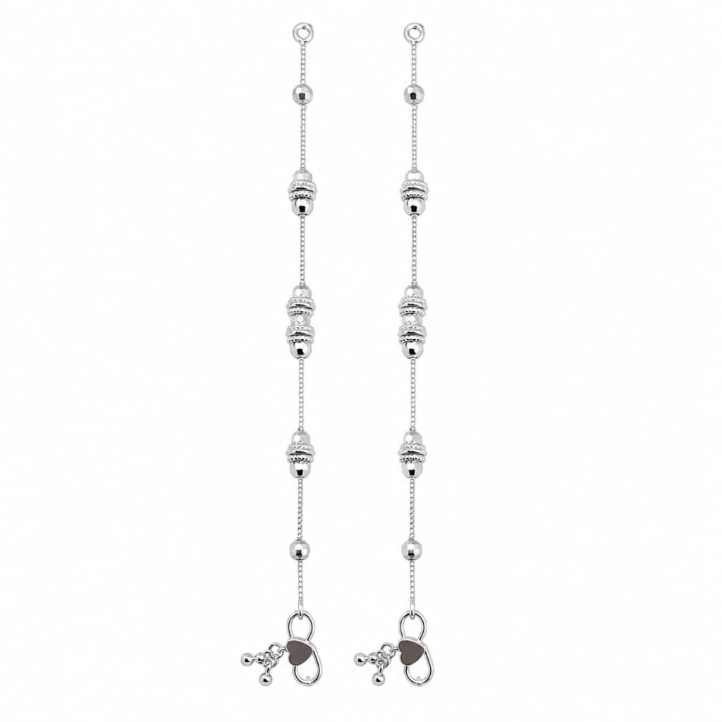 925 Sterling Silver Ornate Bead Baby Anklet Pair – 6 Inch