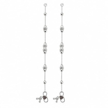 925 Sterling Silver Ornate Bead Baby Anklet Pair – 6 Inch