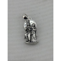Load image into Gallery viewer, Oxidised 925 sterling silver Radha and Krishna pendant with flute
