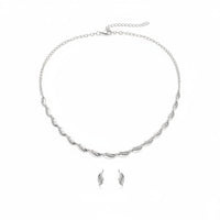 Load image into Gallery viewer, 925 Sterling Silver Paperclip Link Necklace &amp; Earrings Set
