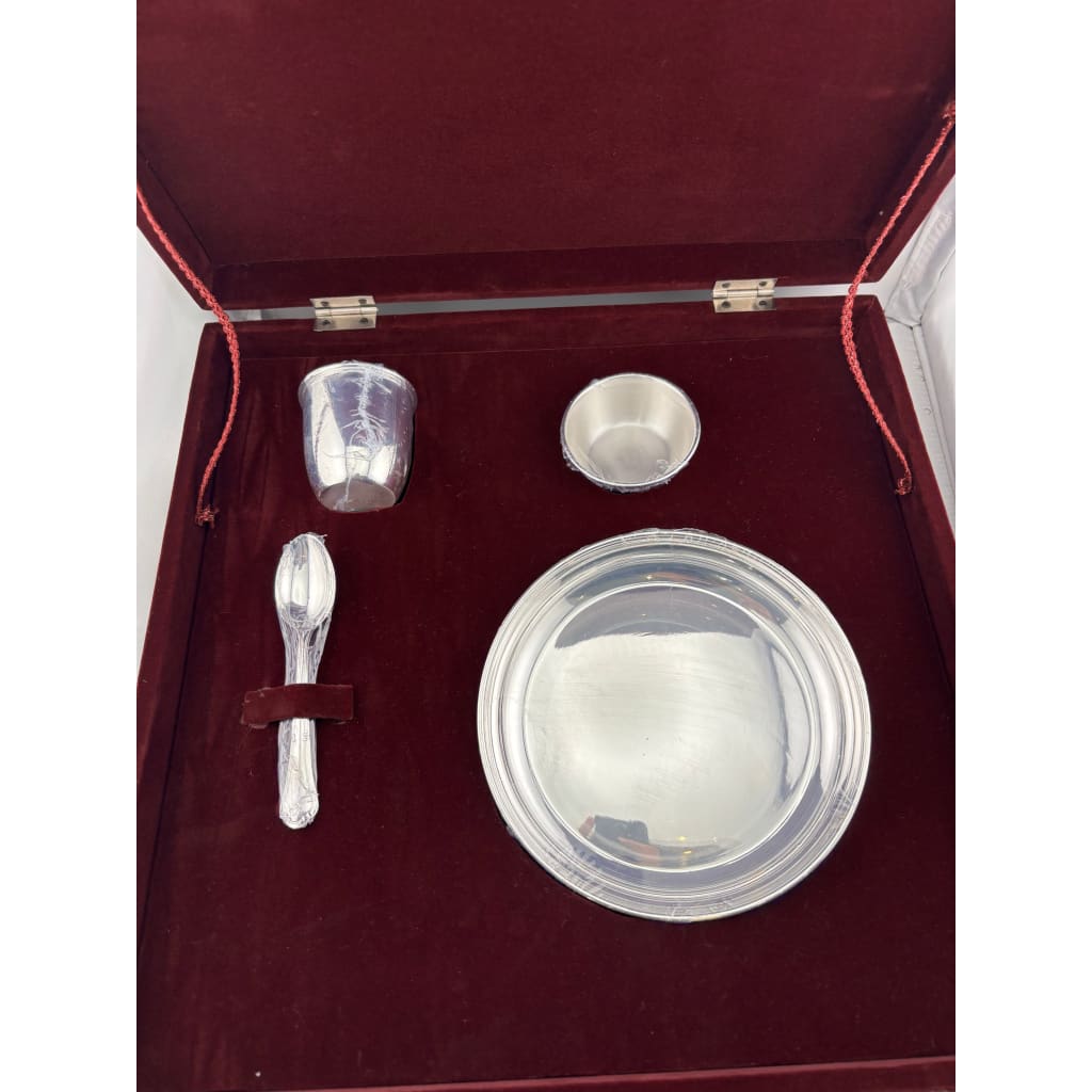 925 Sterling Silver Plate Cup & Spoon Set 130g – Dinner