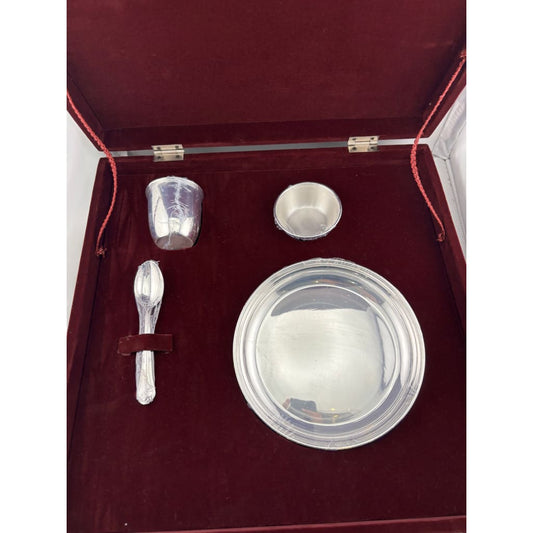 925 Sterling Silver Plate Cup & Spoon Set 130g – Dinner