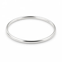 Load image into Gallery viewer, 925 Sterling Silver Polished Round Wire Bangle/Kada - 75mm