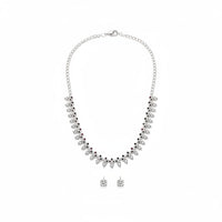 Load image into Gallery viewer, 925 Sterling Silver Red Stone Floral Necklace and Earrings
