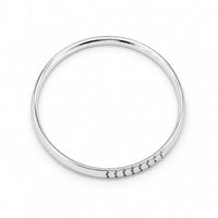 Load image into Gallery viewer, 925 Sterling Silver Ribbed Chain Accent Bangle/Kada