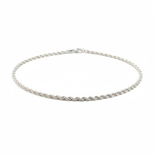 925 Sterling Silver Rope Chain Necklace – Twisted Design