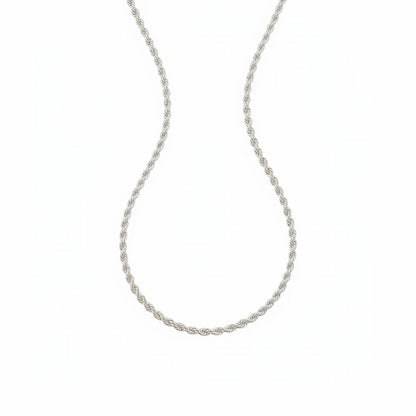 925 Sterling Silver Rope Chain Necklace – Twisted Design