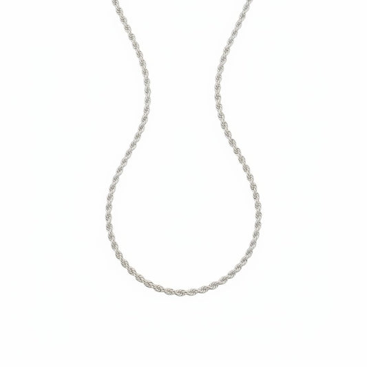 925 Sterling Silver Rope Chain Necklace – Twisted Design