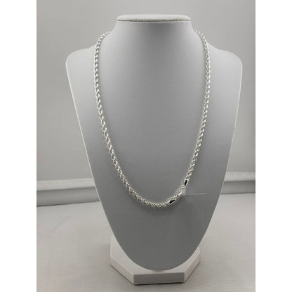 925 Sterling Silver Rope Chain Necklace – Twisted Design