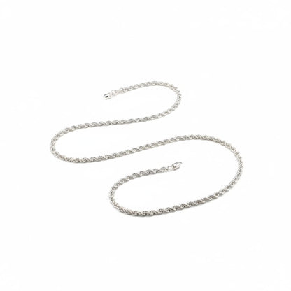 925 Sterling Silver Rope Chain Necklace – Twisted Design