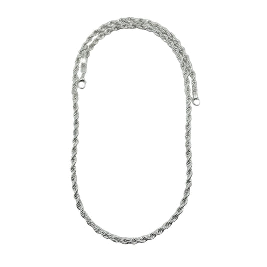 925 Sterling Silver Rope Chain Necklace – Twisted Design