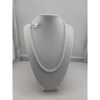 925 Sterling Silver Rope Chain Necklace – Twisted Design