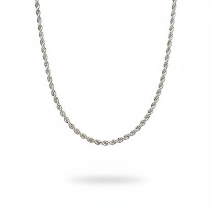 925 Sterling Silver Rope Chain Necklace – Twisted Design