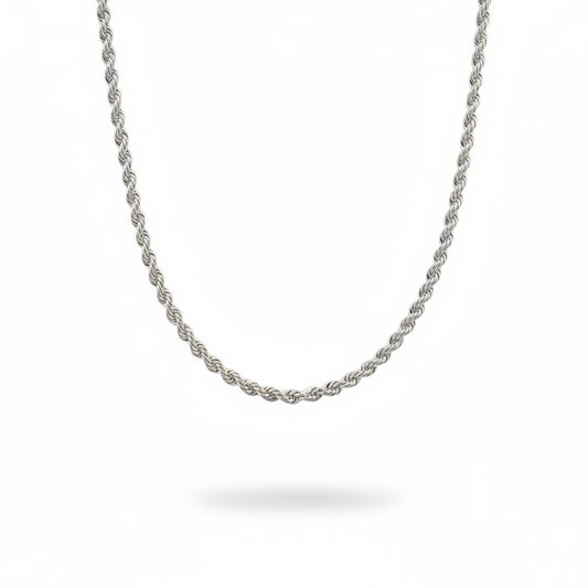 925 Sterling Silver Rope Chain Necklace – Twisted Design