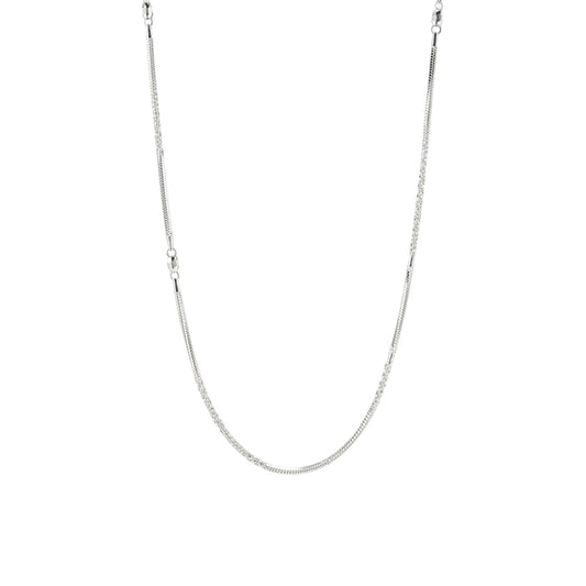 925 Sterling Silver Round Box Chain Necklace – Micro Square