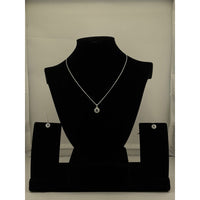 Load image into Gallery viewer, 925 Sterling Silver Round Halo CZ Pendant and Earrings Set
