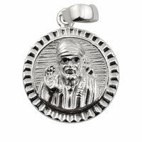 Load image into Gallery viewer, 925 sterling silver round Sai Baba pendant on a pure white background
