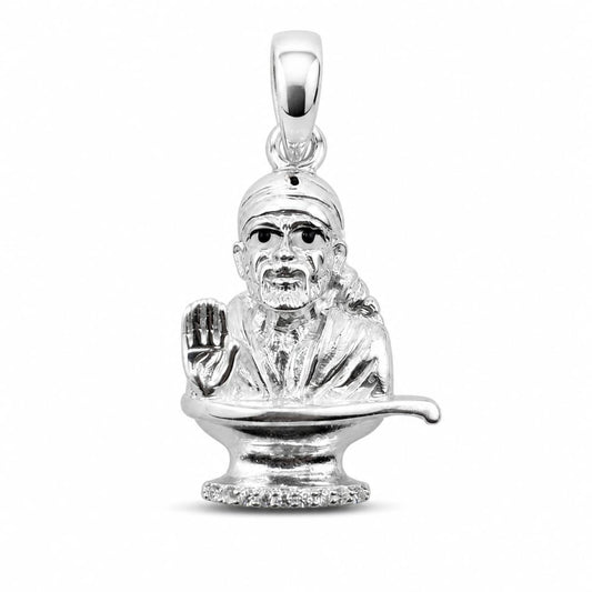 925 Sterling Silver Shirdi Sai Baba Blessing Pendant 2.56 g