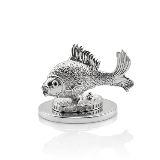 Silver Small Fish Idol – Auspicious Matsya Charm for Pooja & Gifting 11G