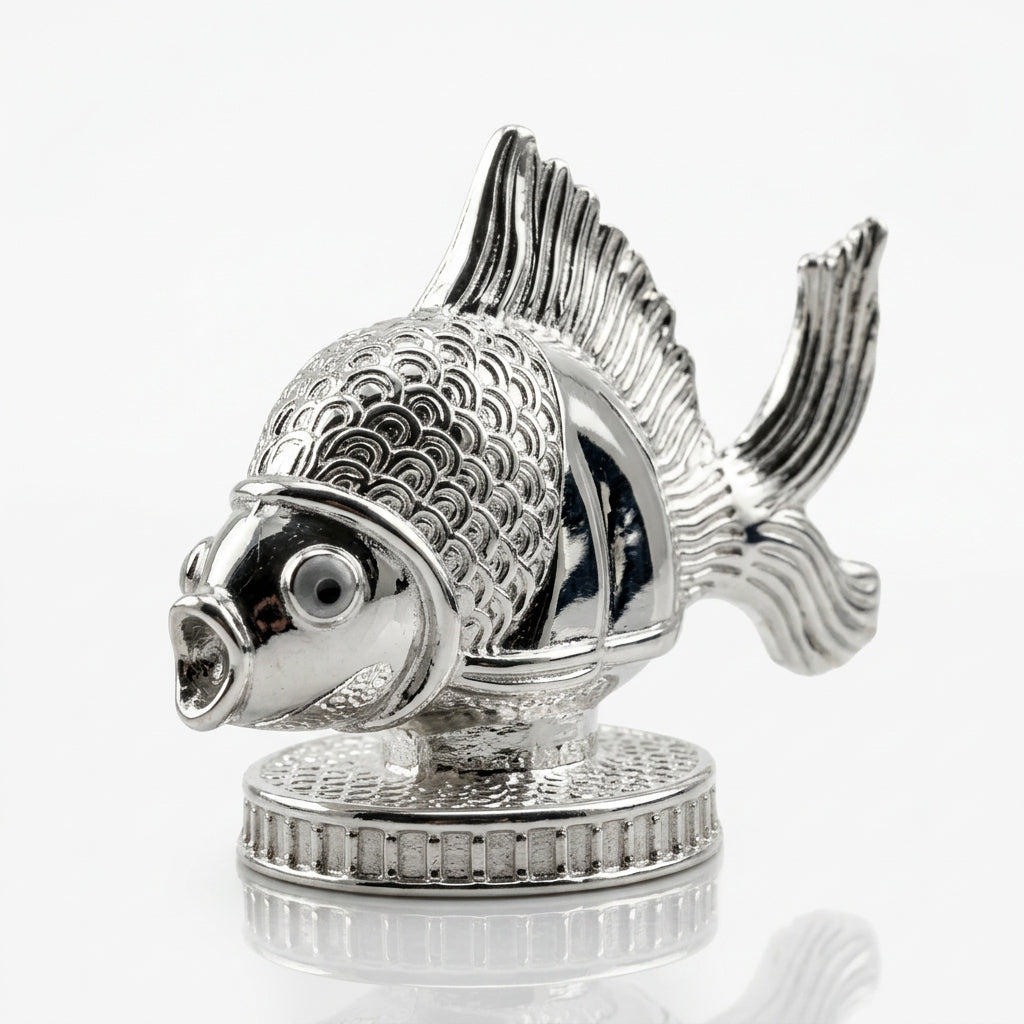 Silver Small Fish Idol – Auspicious Matsya Charm for Pooja & Gifting 27G