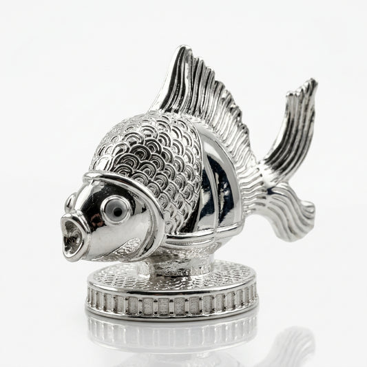 Silver Small Fish Idol – Auspicious Matsya Charm for Pooja & Gifting 27G