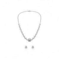 Load image into Gallery viewer, 925 Sterling Silver Snowflake CZ Necklace and Earrings Set
