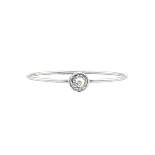 925 Sterling Silver Spiral CZ Bracelet | 6g - Bracelets