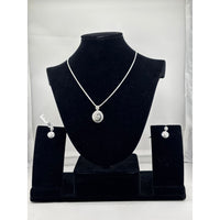 Load image into Gallery viewer, 925 Sterling Silver Spiral CZ Necklace and Drop Earrings
