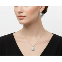 Load image into Gallery viewer, 925 Sterling Silver Spiral CZ Necklace and Drop Earrings
