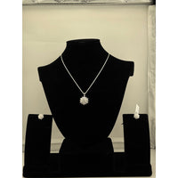 Load image into Gallery viewer, 925 Sterling Silver Sunburst CZ Pendant and Earrings Set
