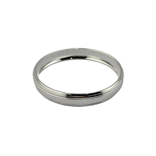 925 Sterling Silver Thick Domed Grooved Bangle/Kada