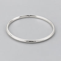 Load image into Gallery viewer, 925 Sterling Silver Thin Domed Grooved Bangle/Kada - 72mm
