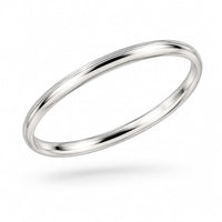 Load image into Gallery viewer, 925 Sterling Silver Thin Domed Grooved Bangle/Kada - 72mm
