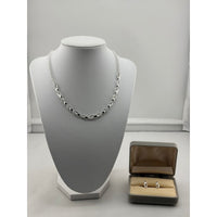 Load image into Gallery viewer, 925 Sterling Silver Twisted CZ Necklace and Earrings Set
