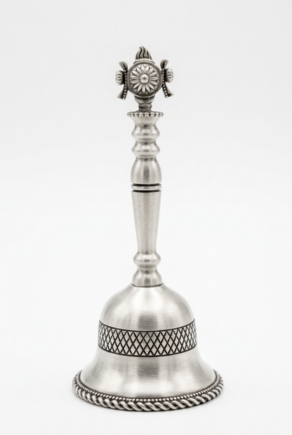 Silver Pooja Bell with Shell on the Handle – 110g