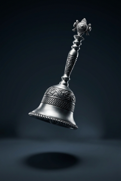 Silver Pooja Bell with Shell on the Handle – 110g