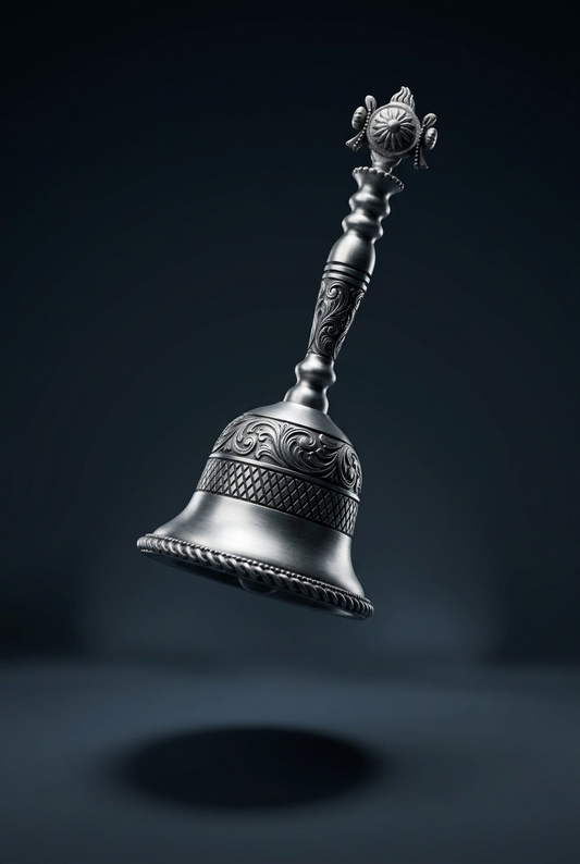 Silver Pooja Bell with Shell on the Handle – 110g