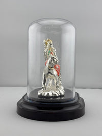Load image into Gallery viewer, 999 Pure Silver Ambemata Idol in Protective Acrylic Dome 53.21 gm – Divine Amba Murti for Navratri &amp; Home Mandir
