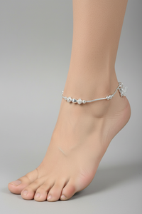 Load image into Gallery viewer, Beaded Snake Chain Silver Anklet – 925 – Adjustable – Weight:26g
