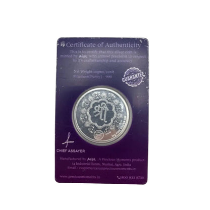 999 Fine Silver Ashta Lakshmi Coin with Shri – 10g