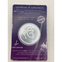 Load image into Gallery viewer, Ik Onkar reverse and certificate of 10g 999 fine silver Guru Nanak coin
