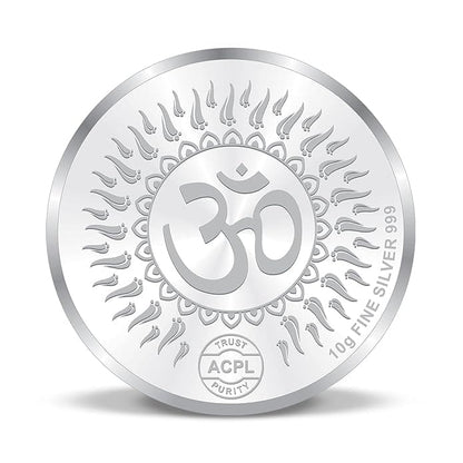 999 Fine Silver Lakshmi Ganesha Coin with Om – 10g