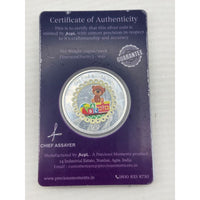 Load image into Gallery viewer, Teddy bear and alphabet blocks reverse with certificate of 10g 999 fine silver baby coin

