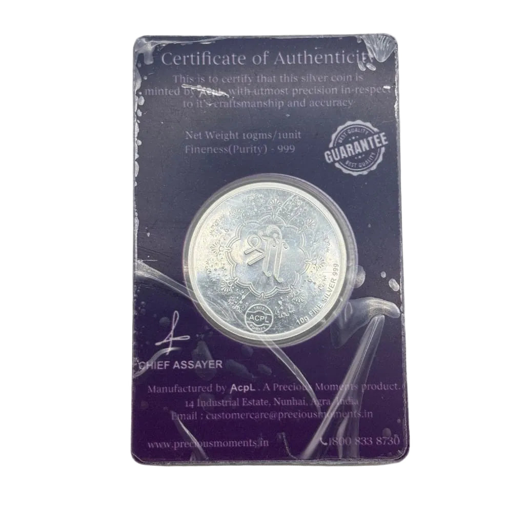 999 Fine Silver Saraswati Lakshmi Ganesha Coin – 10g