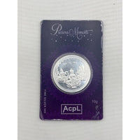 Load image into Gallery viewer, 10g 999 fine silver Saraswati Lakshmi and Ganesha coin in original packaging
